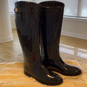 LOUIS VUITTON,HIGH TOP,MONOGRAMED WELLINGTON RAIN BOOTS